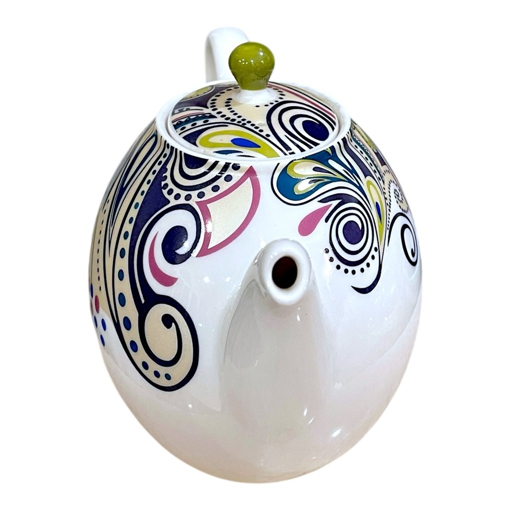 Colorful Denby Monsoon Cosmic Fine China England Teapot ~ A Rare Vintage Gem - Picture 3 of 16